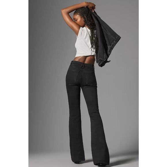 NWT! Good American Pull-On High-Rise Flare Jeans BLACK SMALL - Picture 4 of 7